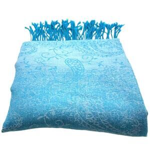 Woven Cashmere & Silk Pashmina Scarf with Fringe 72x26"